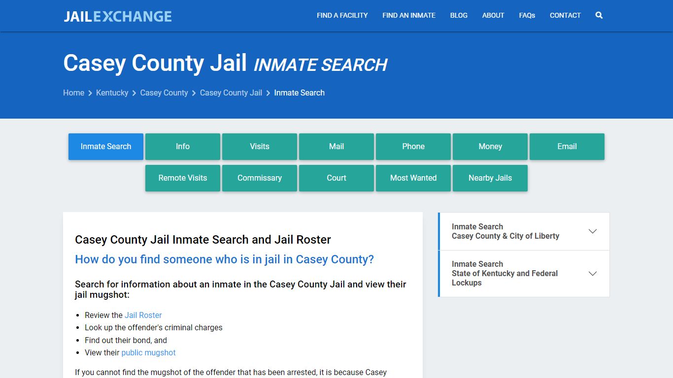 Inmate Search: Roster & Mugshots - Casey County Jail, KY - Jail Exchange